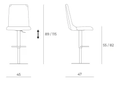 Sgabello regolabile in altezza Seattle a prezzo scontato^Easyline