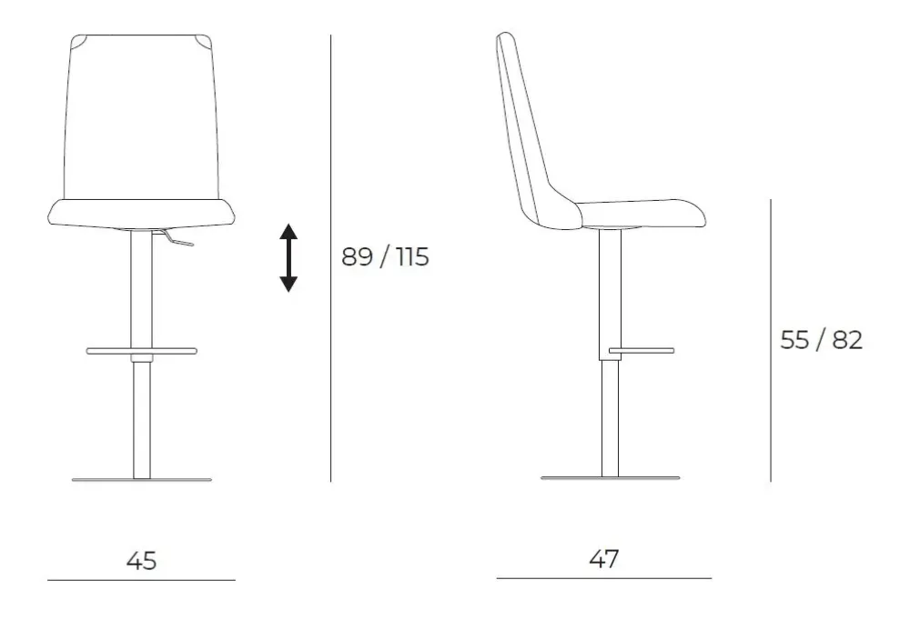 Sgabello regolabile in altezza Seattle a prezzo scontato^Easyline