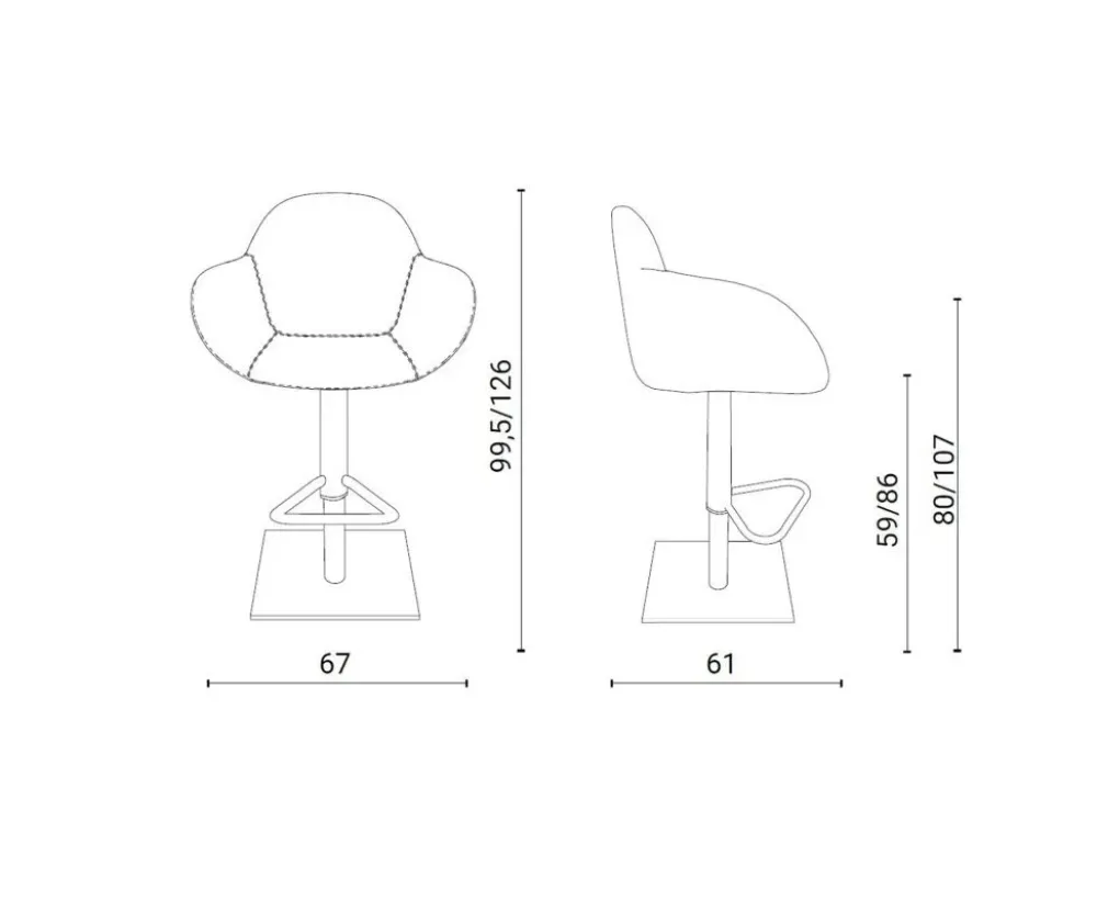 Sgabello regolabile in altezza Vasco a prezzo ribassato Sgabelli