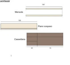 NovaMobili Soggiorno completo Composizione con scrivania sospesa di in stile design a prezzi convenienti- Soggiorni Completi