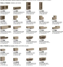 Soggiorno completo Gilda componibile in frassino di in legno a prezzo scontato^Collezione esclusiva Outlet