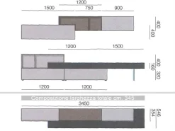 Sangiacomo Soggiorno completo Lampo di in stile moderno in offerta- Soggiorni Completi