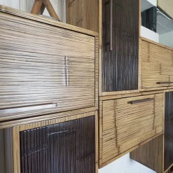 Bortoli Soggiorno completo modello Composizione soggiorno  bambu miele e black  di a prezzo scontato- Soggiorni Completi