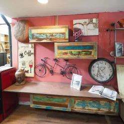 Outlet Etnico Soggiorno completo Parete soggiorno vintage legno recicle india di in stile moderno a prezzi convenienti- Soggiorni Completi