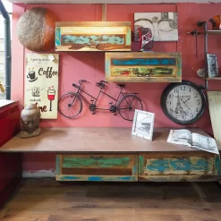 Outlet Etnico Soggiorno completo Parete soggiorno  vintage legno recicle india  di in stile moderno a prezzi convenienti- Soggiorni Completi