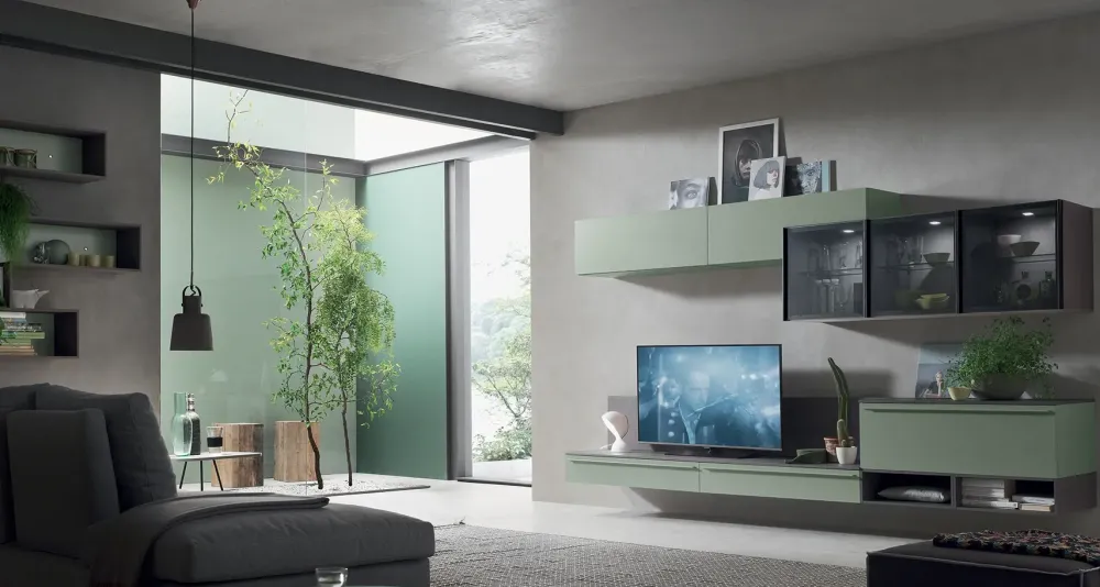 Hot Soggiorno completo Sa 1551 Maronese in laccato opaco a prezzo Outlet Soggiorni Completi