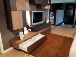 Mobilgam Soggiorno completo Soggiorno mobilegam in legno noce cannettato di in stile design con forte sconto- Soggiorni Completi