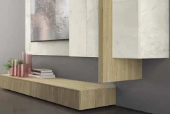 Outlet Etnico Soggiorno completo Soggiorno moderno minimal vintage in offerta di in laminato materico a prezzo Outlet- Soggiorni Completi