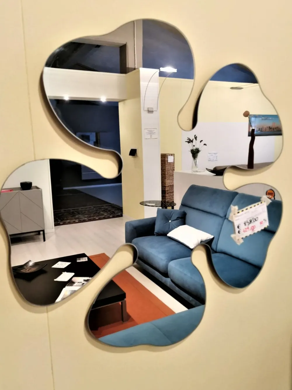 Artigianale Specchio design Le foglie di in Offerta Outlet- Specchiere