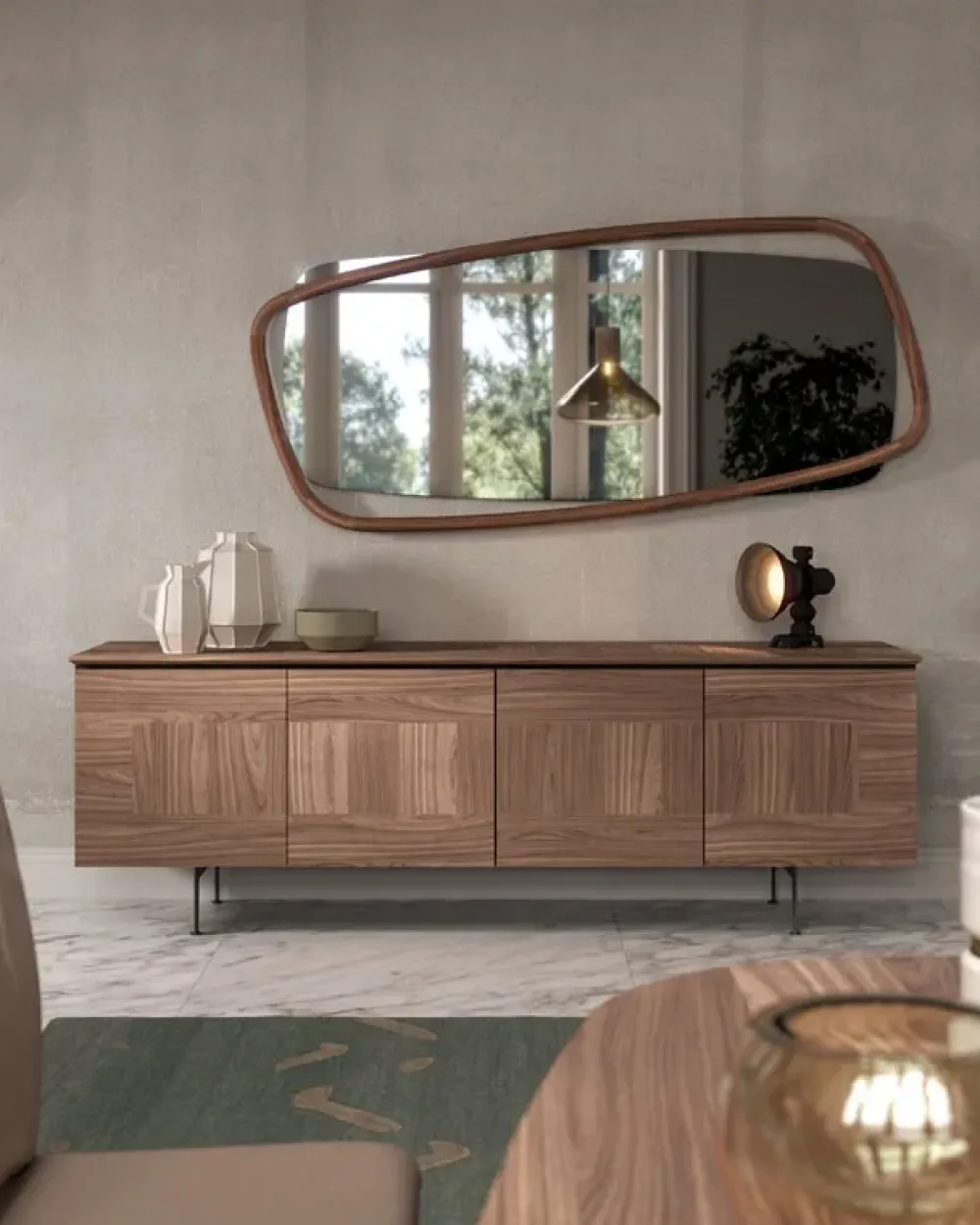 Discount Specchio Golden wood di in stile design SCONTATO affrettati Specchiere