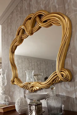 Specchio Modello treccia oro di a prezzi ribassati^Artigianale New