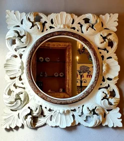 specchio Rococò laccato opaco bianco scontato del 51%^Collezione esclusiva