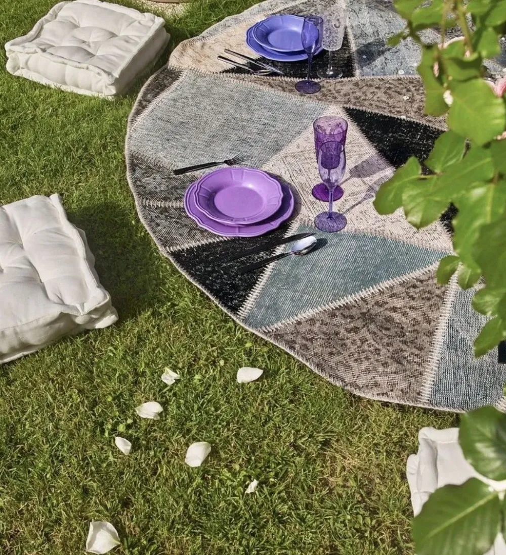 Tappeto Moderno modello Tappeto upcycling rotondo stile patchwork crash a prezzi convenienti^Sitap Online