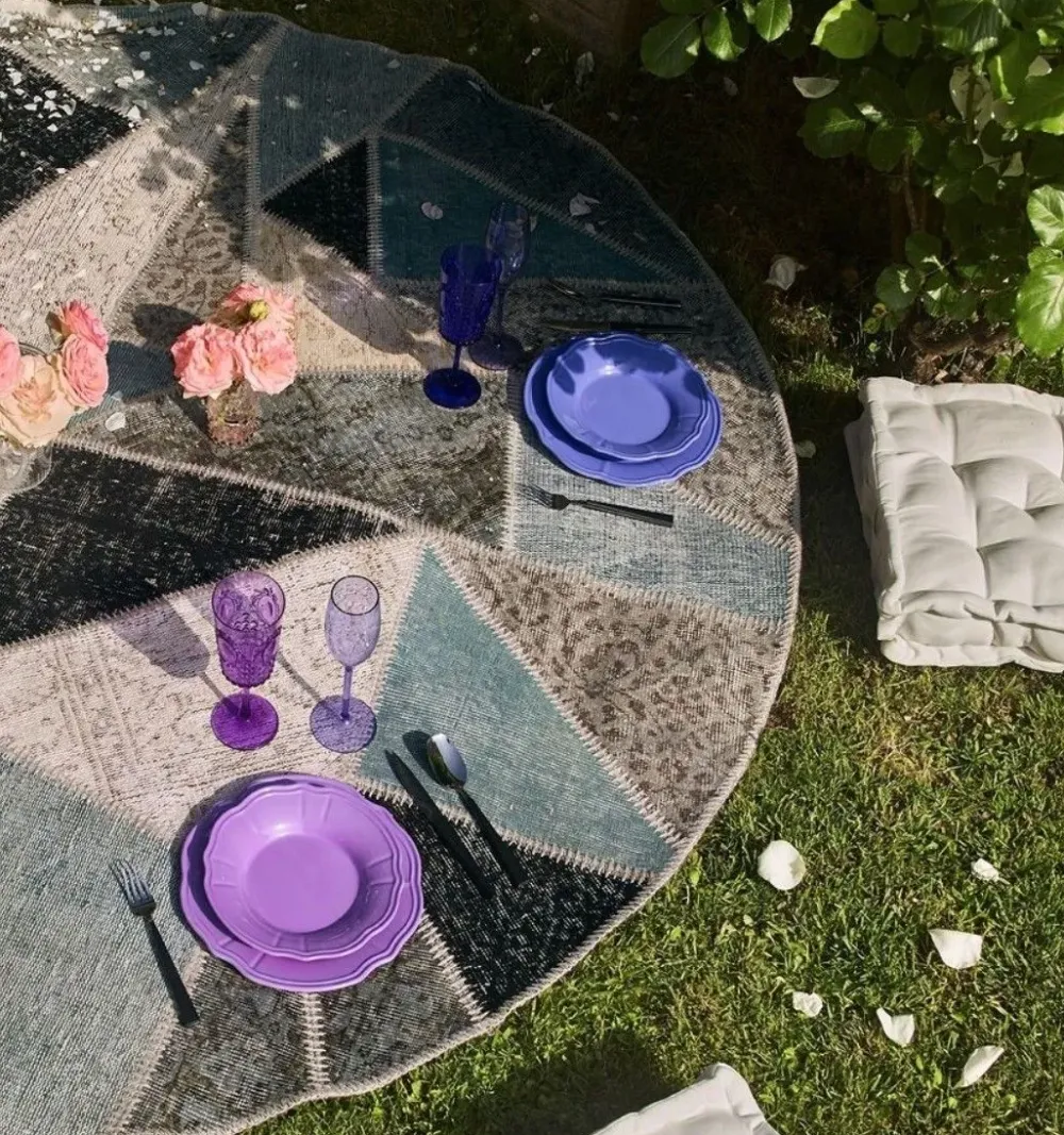 Tappeto Moderno modello Tappeto upcycling rotondo stile patchwork crash a prezzi convenienti^Sitap Online