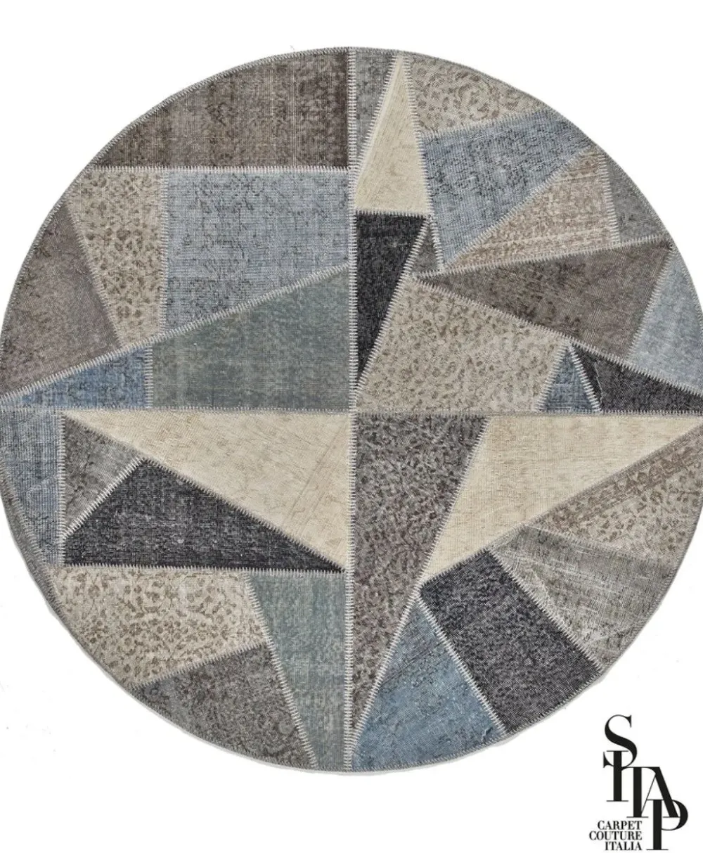 Tappeto Moderno modello Tappeto upcycling rotondo stile patchwork crash a prezzi convenienti^Sitap Online