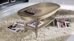 Artigiani Veneti Tavolino modello Tavolino da salotto ovale con piano in vetro in promo-sconto del 40% in OFFERTA OUTLET- Tavolini