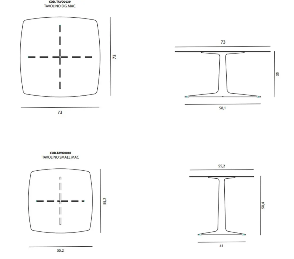 Online Tavolino modello Mac big e mac small in OFFERTA OUTLET Tavolini