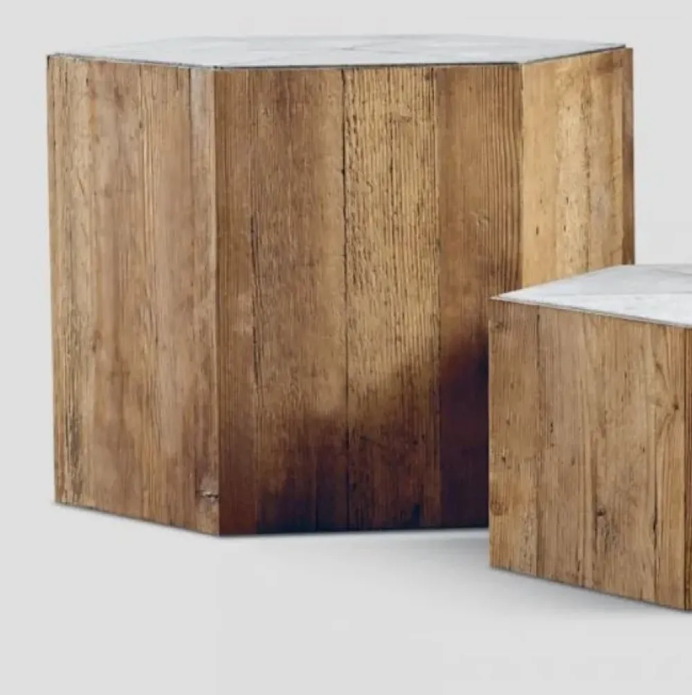 Dialma Brown Tavolino in stile design modello Db004447 set di tre tavolini esagonali di a prezzi imbattibili- Tavolini