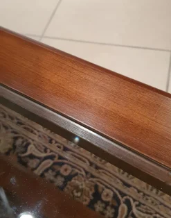 Tavolino modello Mogano e vetro molato di a prezzo scontato^Artigianale Clearance