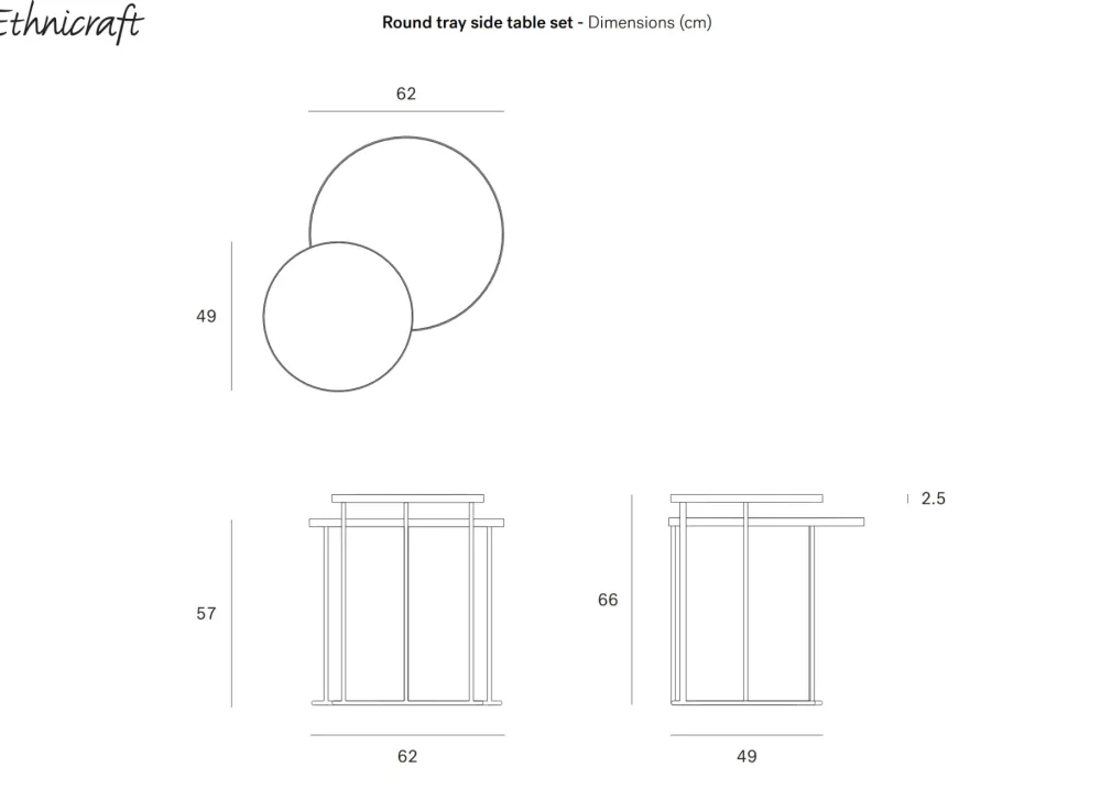 Clearance Tavolino moderno Set tavolo vassoio ethnicraft di a prezzo ribassato Tavolini