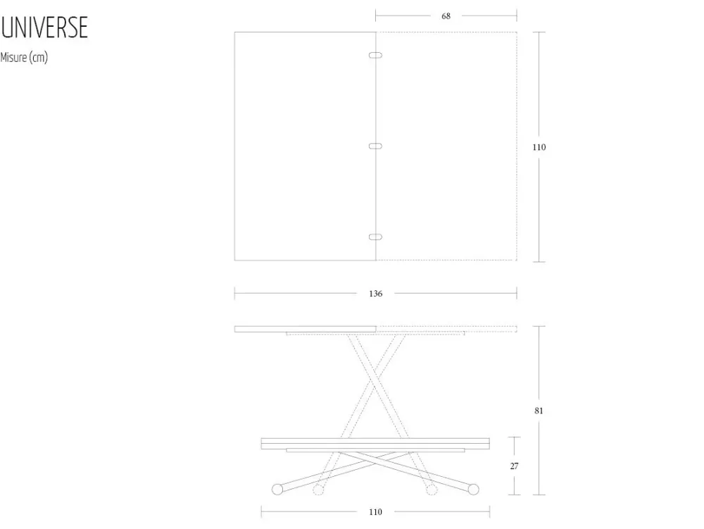 Tavolino moderno Universe di a prezzo scontato^Altacom Outlet