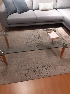 La Vetreria Tavolino Tavolino cristallo noce rettangolare del marchio con forte sconto - 45%- Tavolini