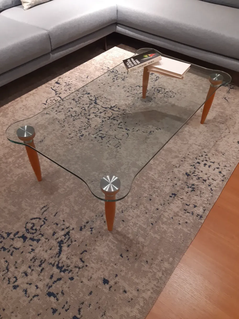 La Vetreria Tavolino Tavolino cristallo noce rettangolare del marchio con forte sconto - 45%- Tavolini