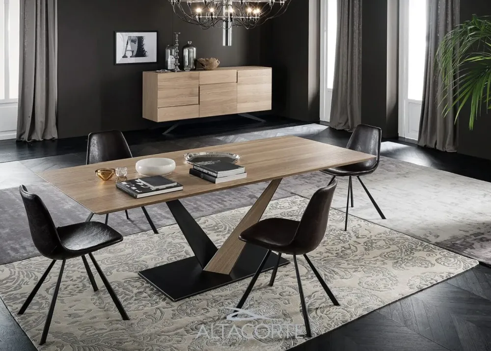 Tavolo West in legno rovere massello PREZZI OUTLET -30%^Alta Corte Outlet