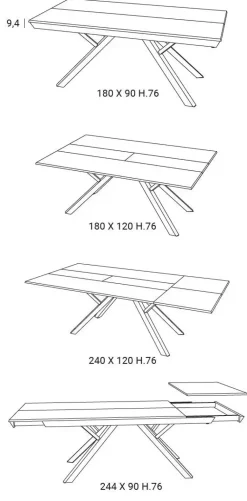 Online Tavolo Ampliance in legno Rettangolare allungabile Tavoli