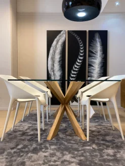 Artigianale Tavolo Tavolo fisso in cristallo PREZZI OUTLET -50%- Tavoli