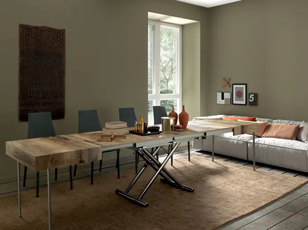 Tavolo Assist in legno rettangolare, allungabile e dal design moderno.^Altacom Discount