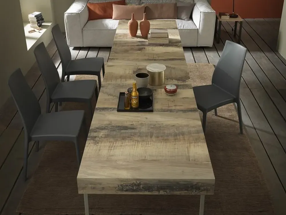 Tavolo Assist in legno rettangolare, allungabile e dal design moderno.^Altacom Discount