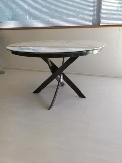 Tavolo Barone in ceramica Rotondo allungabile^Bontempi