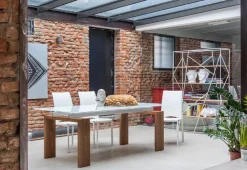 Tonin Casa Tavolo Brooklyn in vetro Fisso scontato 33%- Tavoli