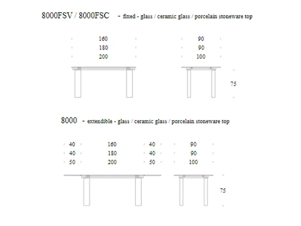 Tonin Casa Tavolo Brooklyn in vetro Fisso scontato 33%- Tavoli