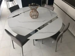 Target Point Tavolo con piano in ceramica rotondo di a PREZZO OUTLET- Tavoli