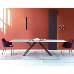 Artigianale Tavolo con piano in marmo rettangolare di a PREZZO OUTLET- Tavoli