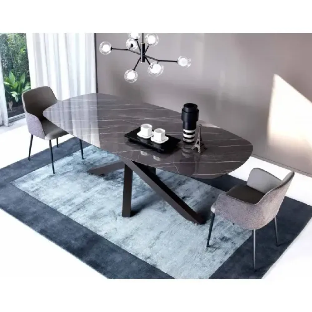 Artigianale Tavolo con piano in marmo rettangolare di a PREZZO OUTLET- Tavoli