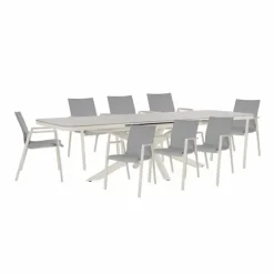 Clearance Tavolo da giardino Tavolo pascal allungabile 200/260 cm con 8 poltrone odeon rastin - a marchio a prezzo ribassato Tavoli Da Giardino