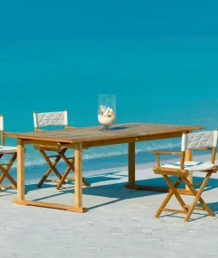 Md work Tavolo da giardino Tavolo allungabile vero teak a marchio a prezzo scontato- Tavoli Da Giardino