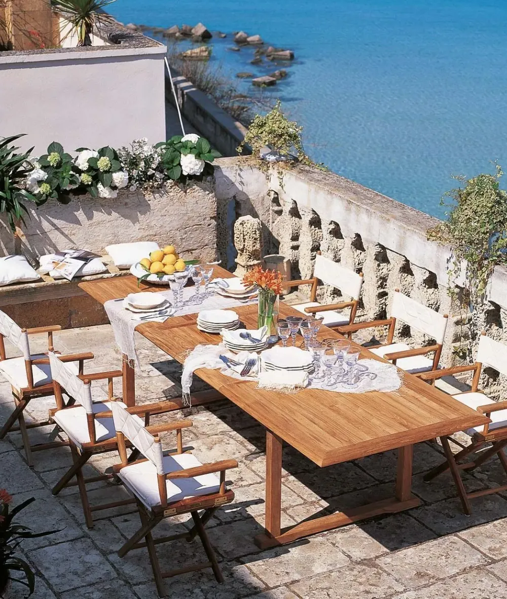 Md work Tavolo da giardino Tavolo allungabile vero teak a marchio a prezzo scontato- Tavoli Da Giardino