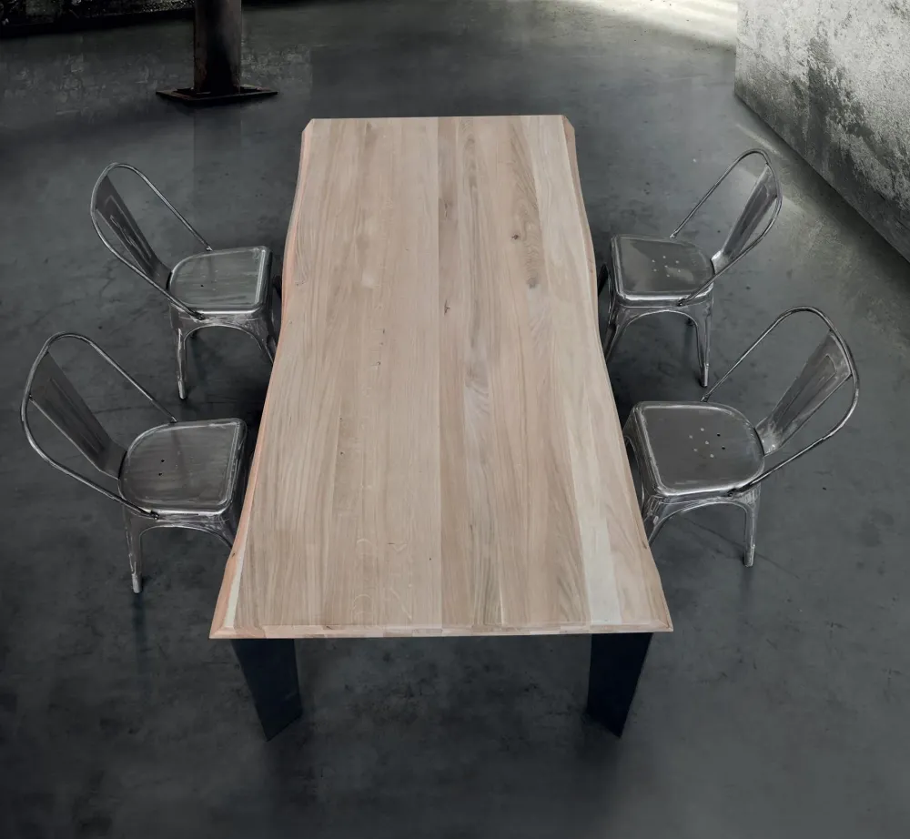 New Tavolo fisso Tavolo legno con gambe metallo Tavoli