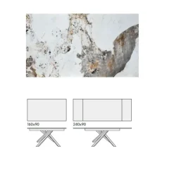 Outlet Tavolo in altri materiali rettangolare Tavolo piano pandora luxury allungabile a prezzo scontato Tavoli