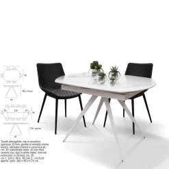 Tavolo in ceramica ellittico Tavolo ceramica allungabile   in offerta outlet^Md work Discount
