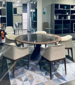 Tonin Casa Tavolo in ceramica rotondo Dolly in offerta outlet- Tavoli