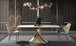 Md work Tavolo in ceramica sagomato Tavolo luxury vetroceramica calacatta o nero greco   in offerta outlet- Tavoli