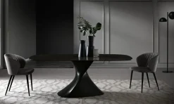 Md work Tavolo in ceramica sagomato Tavolo luxury vetroceramica calacatta o nero greco   in offerta outlet- Tavoli