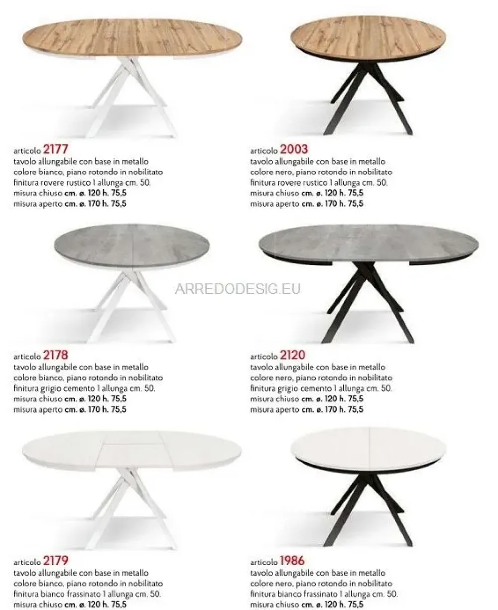 New Tavolo in laminato rotondo Tempor 2177 a prezzo scontato Tavoli