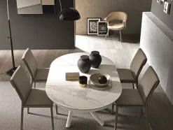 Artigianale Tavolo in laminato rotondo Round trasformabile in offerta outlet- Tavoli