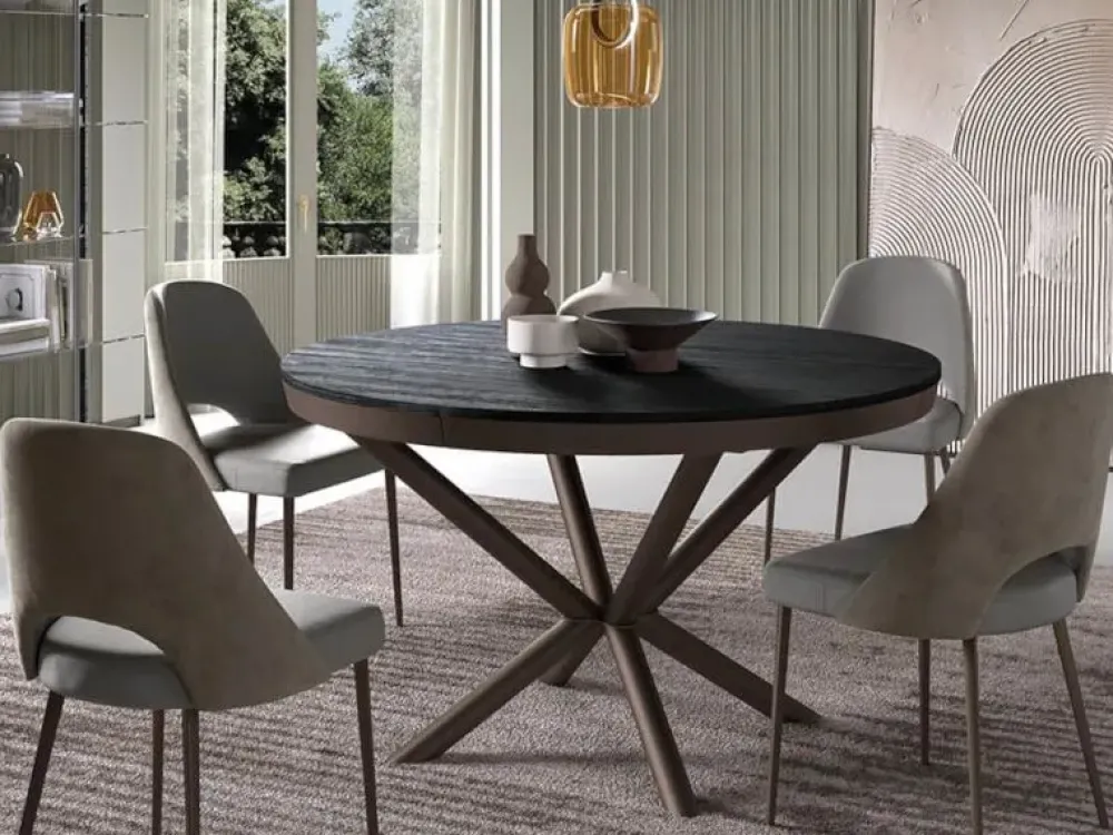 Outlet Tavolo in laminato rotondo Full-moon a prezzo scontato Tavoli